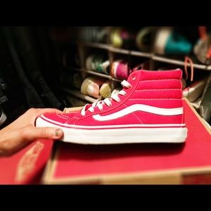 NWOT Red/White Vans